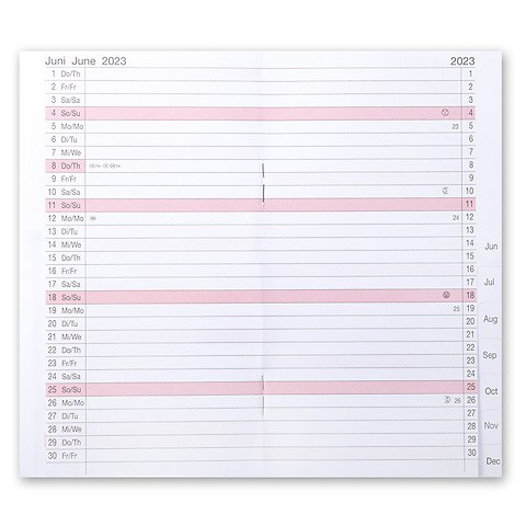 Planerersatzeinlage Kalender K 26, 1Monat/2Seiten 2024